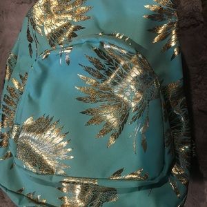 Teal and gold Backpack 🎄